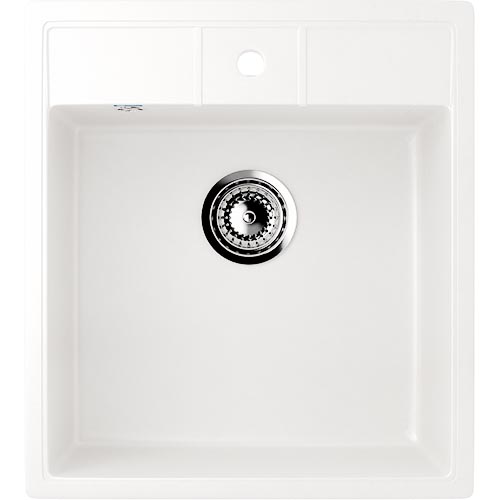 Мойка из искусственного гранита  "Ulgran",450*500*190мм "прямоугольная", ультра-белый