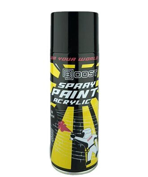 Aэрозольная краска-спрей черная матовая "BOOST", 520мл/243гр