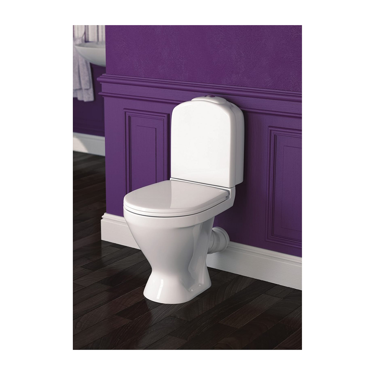 Унитаз-компакт "Sanita" косой выпуск, нижняя подводка "Classic basic SL" с сиденьем термопласт