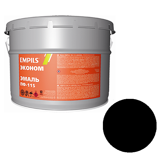 Эмаль алкидная чёрная ПФ-115 "Empils Эконом", 10кг
