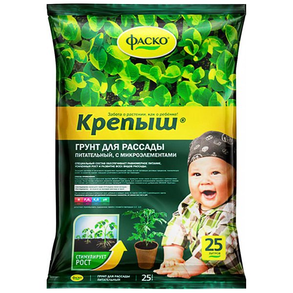 ГРУНТ &quot;КРЕПЫШ&quot; ДЛЯ РАССАДЫ 25 Л &quot;ФАСКО&quot;
