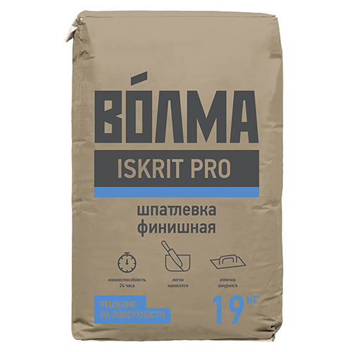 Шпатлевка на полимерной основе &quot;Волма ISKRIT Pro&quot;, белый 19кг