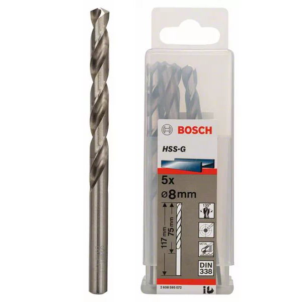 Сверло "Bosch" по металлу HSS-G 8*75*117мм
