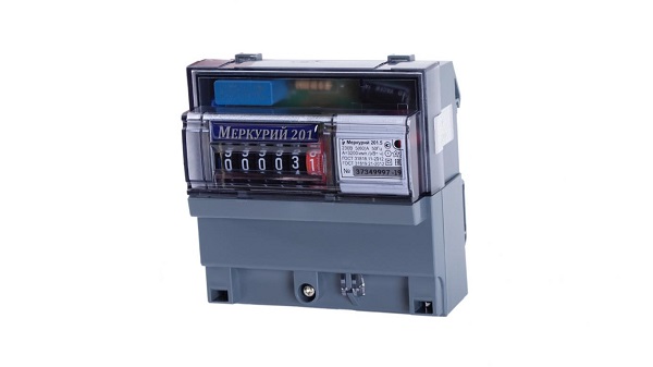 Счётчик электрической энергии "Меркурий" 201.6. МОУ, 220В, 10-80А, 1-фазный, для учета активной энергии