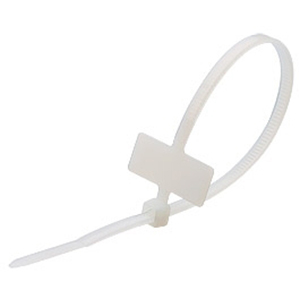 Стяжки нейлоновые "Fortisflex" КСМ  4*205мм, кабельные с маркировочной площадкой, белые