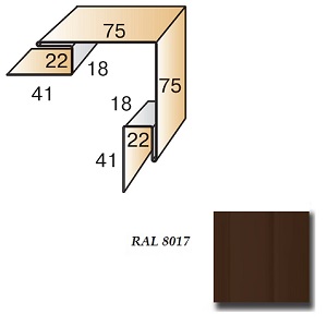 Угол сложный внешний, 80*80*2500мм, &quot;Шоколад&quot;