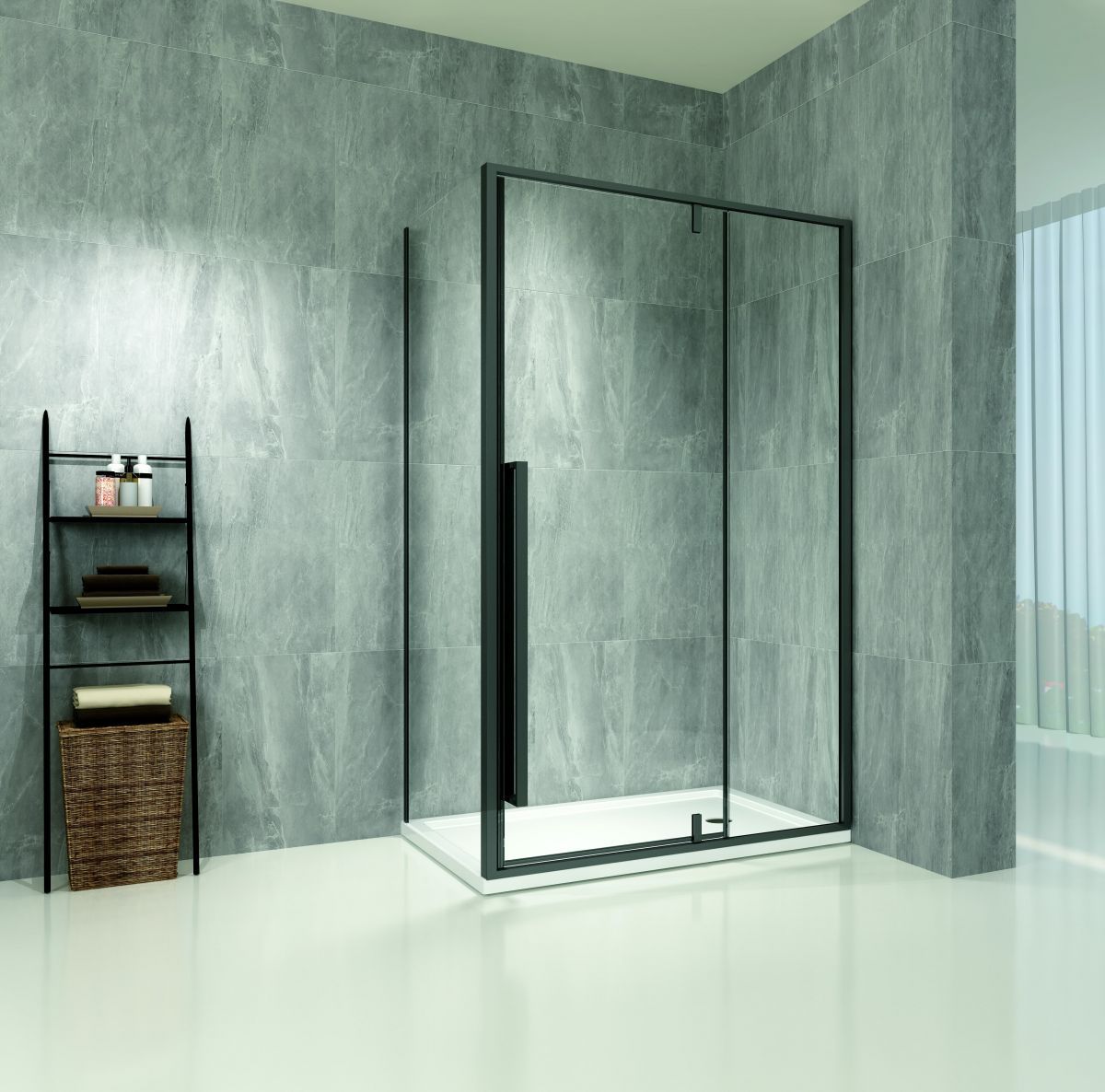 Душевое ограждение "Zili Do L25231 Black Дафна", 1200*800*2000мм, размер под поддон, стекло 6мм