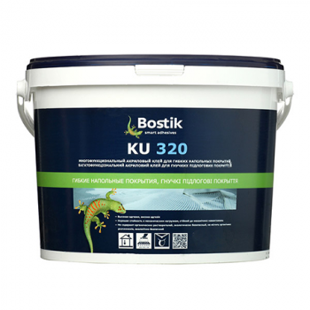Клей акриловый универсальный эмульсионный для гибких напольных покрытий &quot;Bostik KU 320&quot;, 20кг