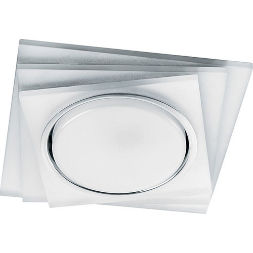 Светильник потолочный GX53 со светодиодной подсветкой 20LED*2835 SMD 4000K, 15W, без лампы, матовый, хром, CD5023 квадрат с драйвером в комплекте