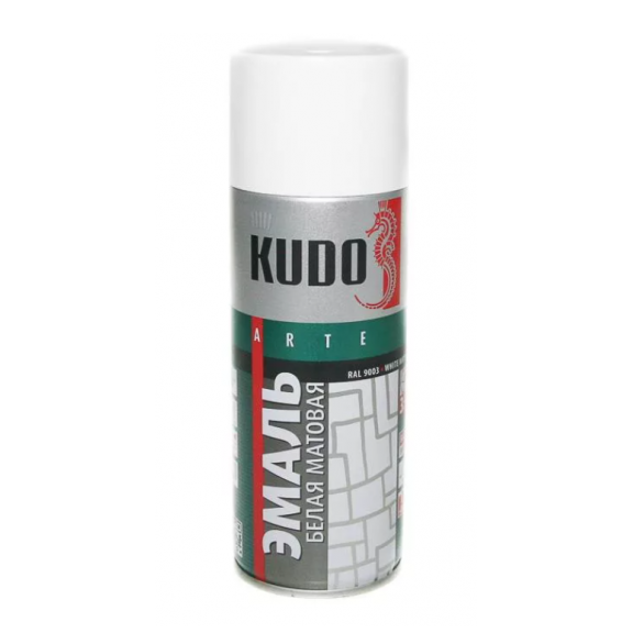 Эмаль аэрозольная белая матовая "KUDO", 520мл