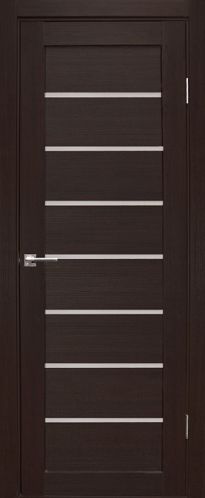 Дверное полотно Линия FORET", 700*2000*38мм, остекленное/матовое, экошпон, "Орех темный"Дубрава-Сибирь