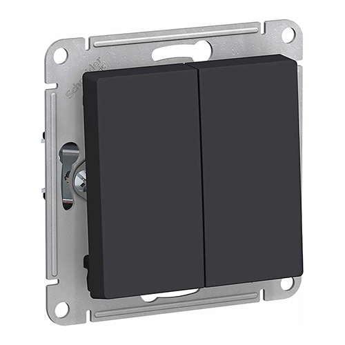 Переключатель 2-кл. с/п, механизм (без рамки), ATLASDESIGN карбон