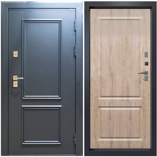 Дверь входная "Медверь Квадро",850*2050*108мм,правая,металл -"Ral 7016",МДФ "Мелфорд светлый"